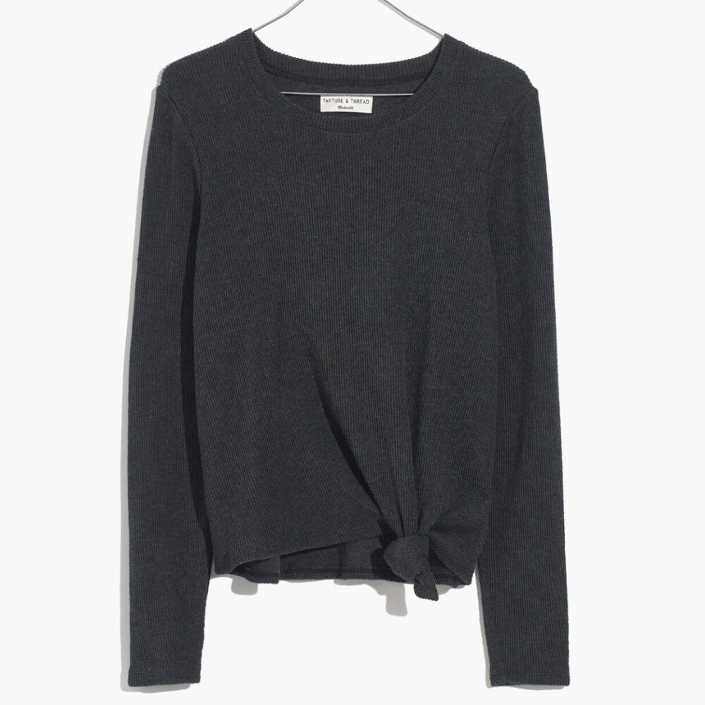 Madewell Side Knot Ribbed Sweater